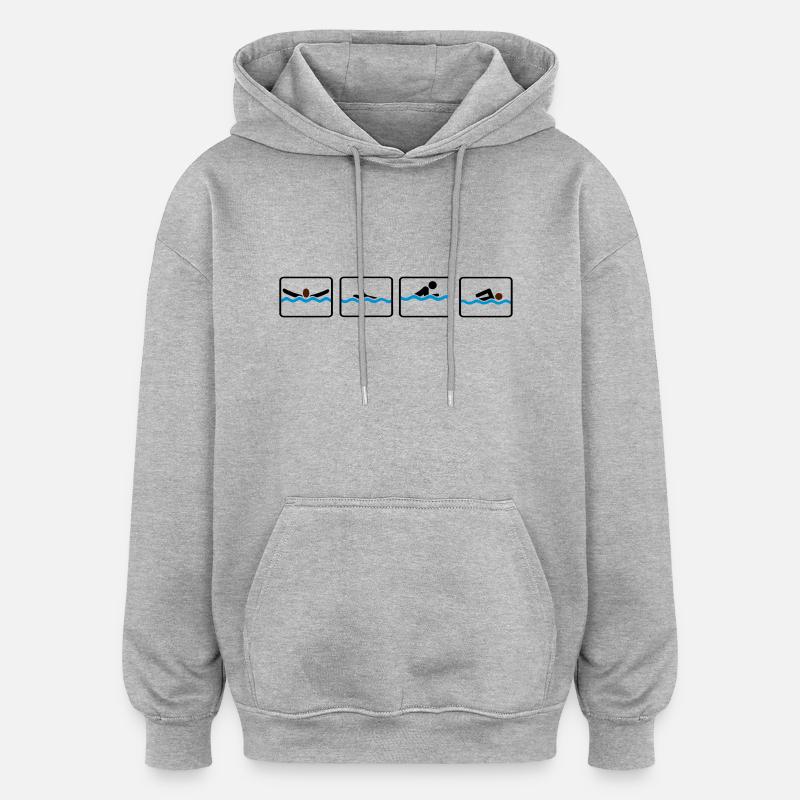 nager - Sweat à capuche oversize unisexe - gris chiné