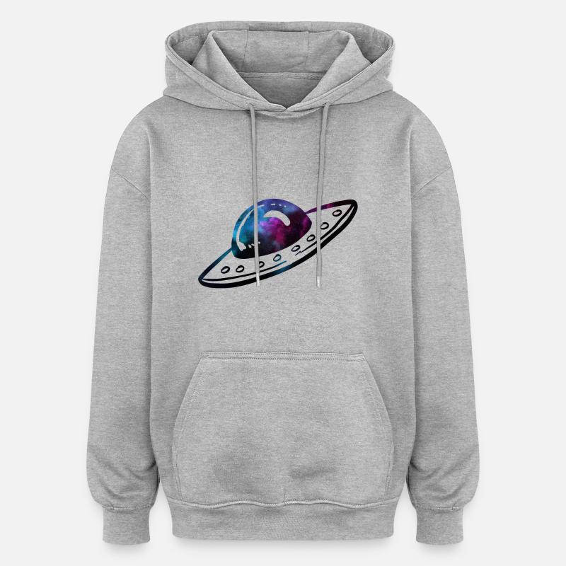 Espace OVNI - Sweat à capuche oversize unisexe - gris chiné