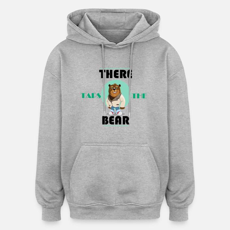 L'ours frissonne Denglish Funny Funny - Sweat à capuche oversize unisexe - gris chiné