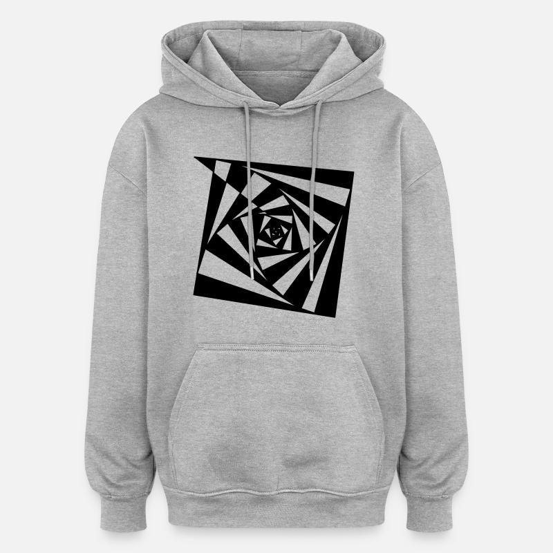 Spirale Tribe illusion psychédélique - Sweat à capuche oversize unisexe - gris chiné