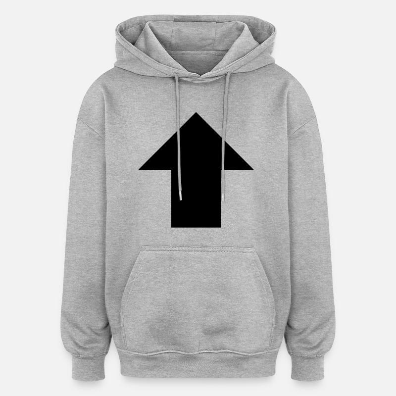 flèche complète - Sweat à capuche oversize unisexe - gris chiné