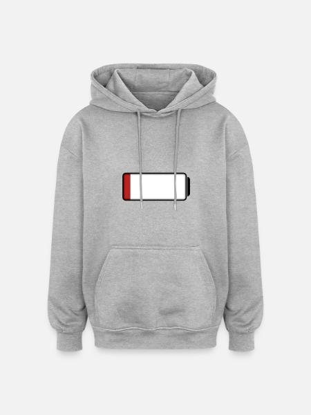 Battery (low / empty - 10%) - Oversized Unisex Hoodie - heather grey