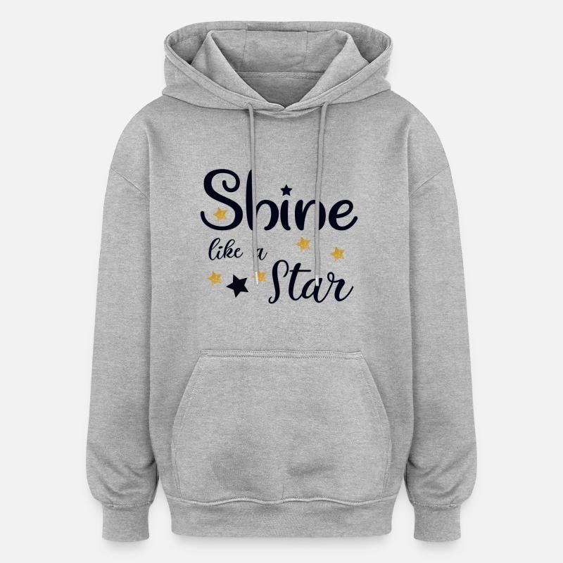 wie ein Stern - Oversized Unisex Hoodie - Grau meliert