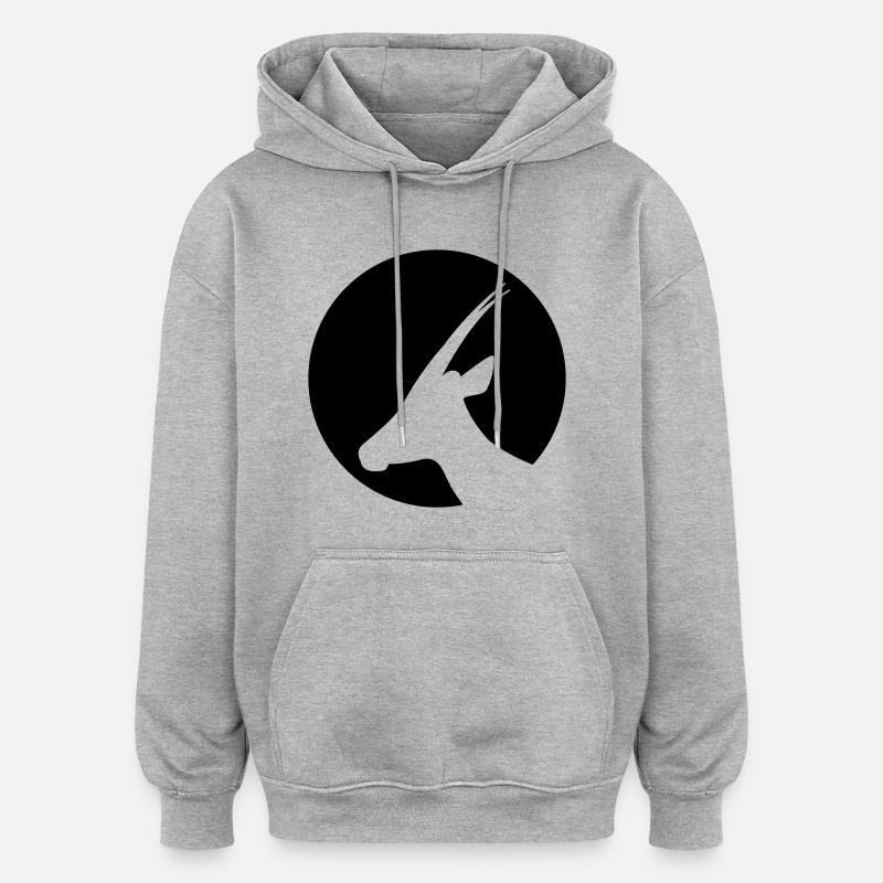 gazelle - Sweat à capuche oversize unisexe - gris chiné