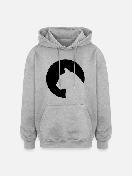 Katze - Oversized Unisex Hoodie - Grau meliert