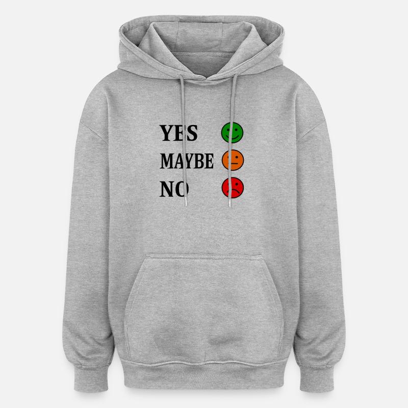 Entscheidungshilfe - Oversized Unisex Hoodie - Grau meliert
