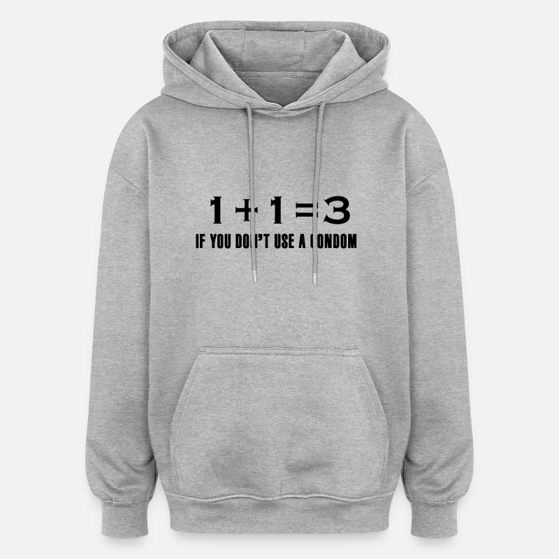 drôle - Sweat à capuche oversize unisexe - gris chiné