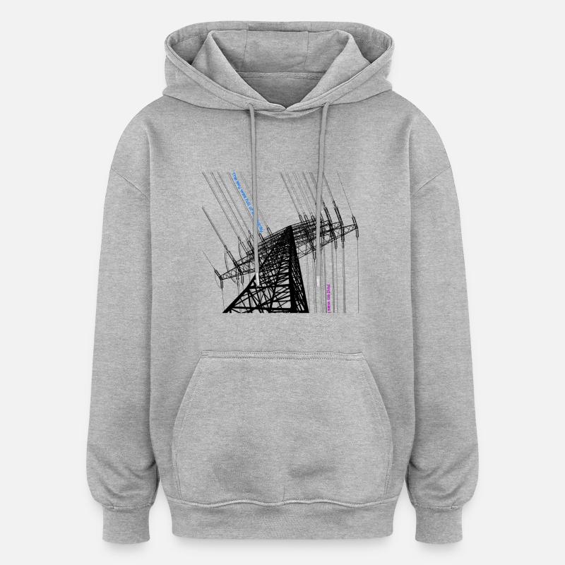 Electric Sky - Sweat à capuche oversize unisexe - gris chiné