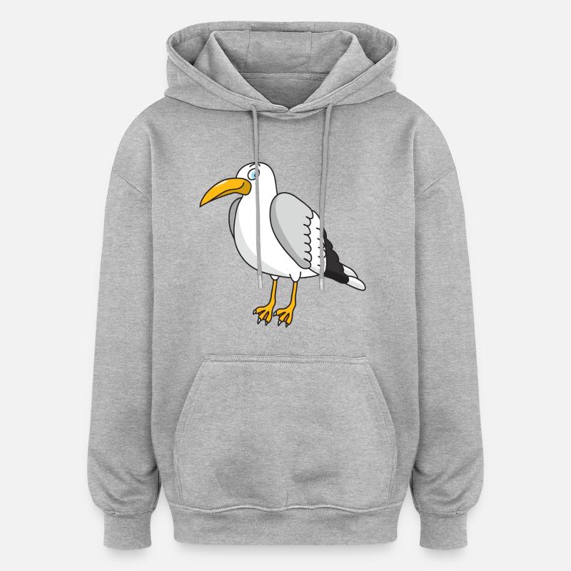 mouette - Sweat à capuche oversize unisexe - gris chiné