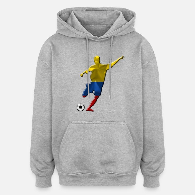 Colombie - Sweat à capuche oversize unisexe - gris chiné