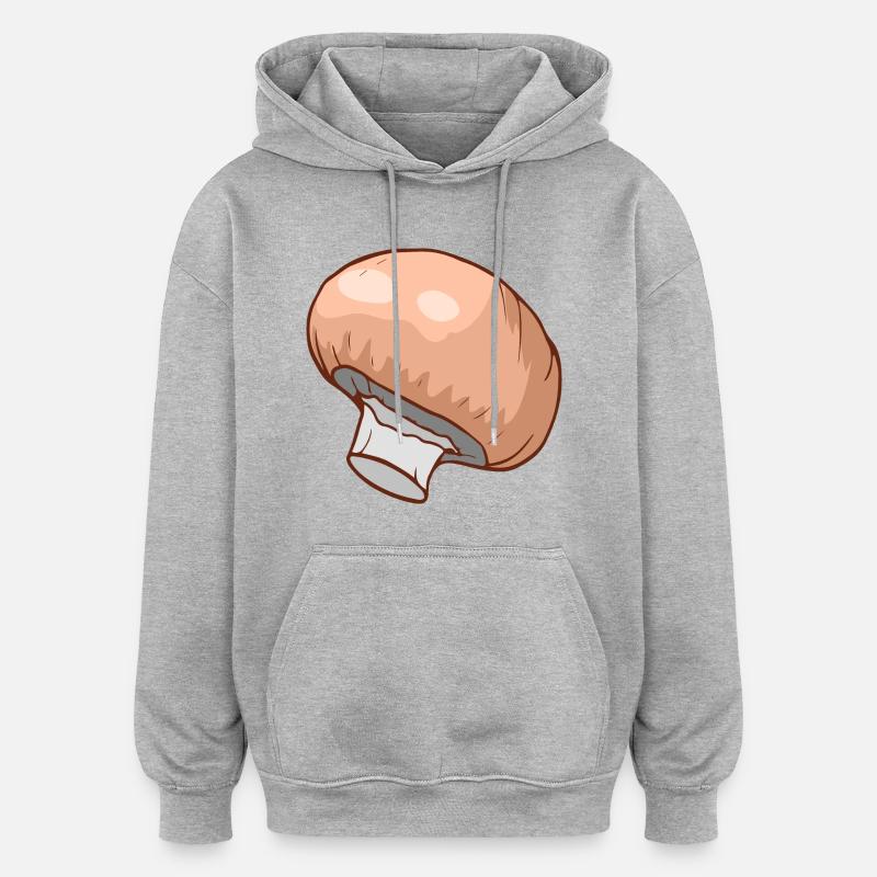 Champignons Egerlinge Angerlinge champignons - Sweat à capuche oversize unisexe - gris chiné