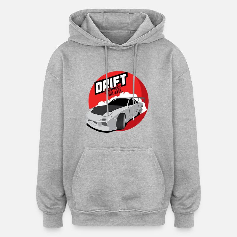 RX7 Drift - Sweat à capuche oversize unisexe - gris chiné