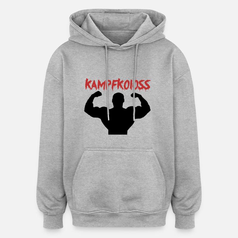 Kampfkoloss Training Motivaton Geschenk - Oversized Unisex Hoodie - Grau meliert