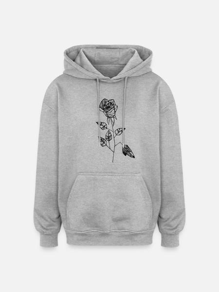rose - Oversized Unisex Hoodie - heather grey