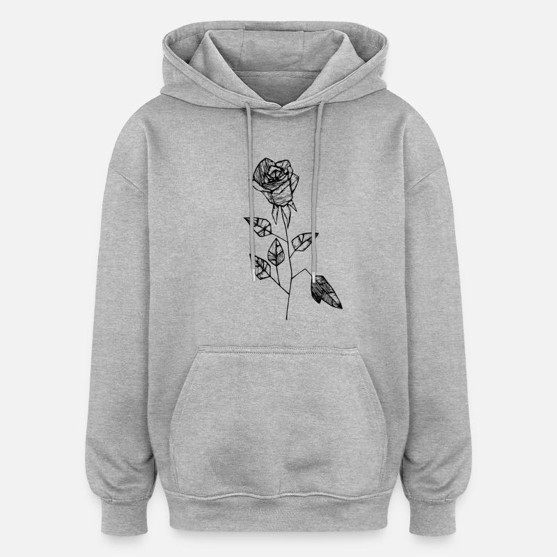 rose - Sweat à capuche oversize unisexe - gris chiné