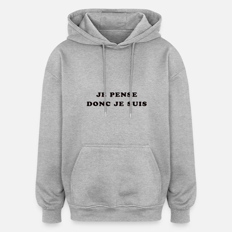 Ich denke schon - Oversized Unisex Hoodie - Grau meliert