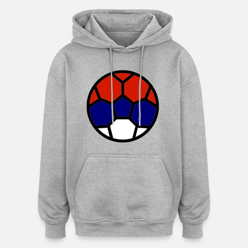  Drapeau Serbie Coupe du monde - Sweat à capuche oversize unisexe - gris chiné