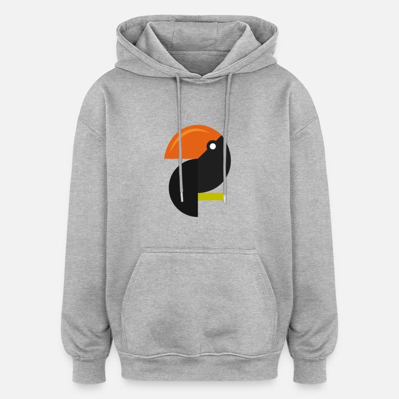 Tucan - Sweat à capuche oversize unisexe - gris chiné
