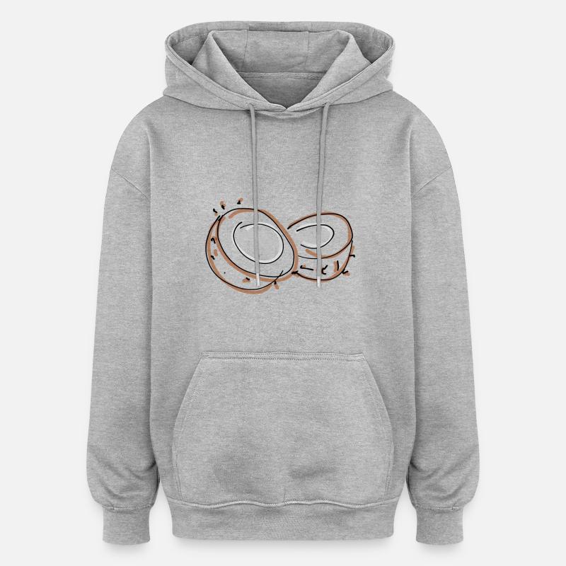 noix de coco - Sweat à capuche oversize unisexe - gris chiné