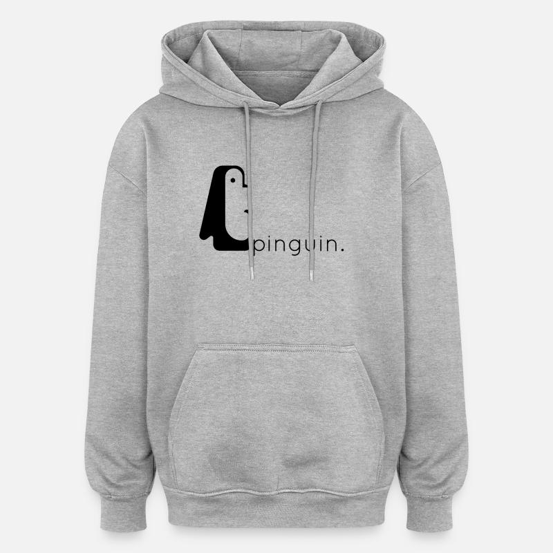 pingouin. - Sweat à capuche oversize unisexe - gris chiné
