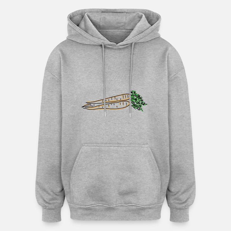 moehren - Sweat à capuche oversize unisexe - gris chiné