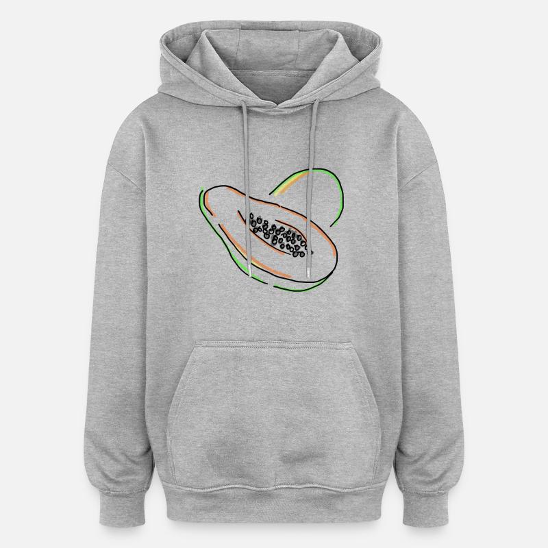 papaye - Sweat à capuche oversize unisexe - gris chiné