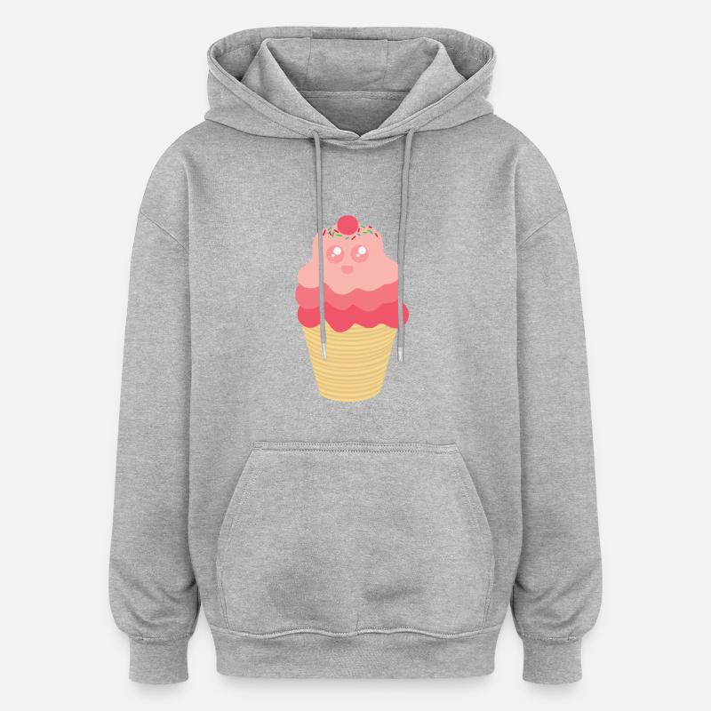 blockedTitle - Sweat à capuche oversize unisexe - gris chiné