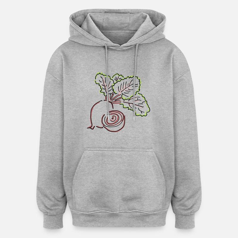 beetroot - Oversized Unisex Hoodie - heather grey