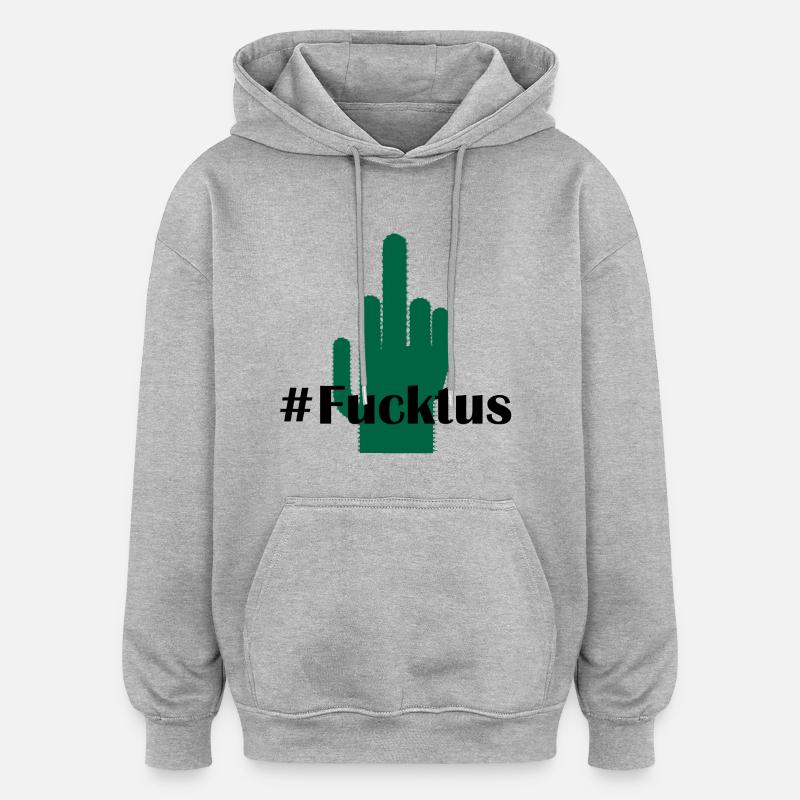 Fucktus - Sweat à capuche oversize unisexe - gris chiné