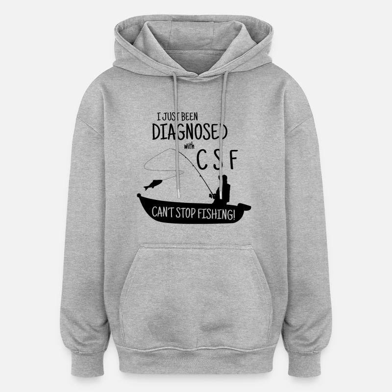 Pêche pêche - Sweat à capuche oversize unisexe - gris chiné