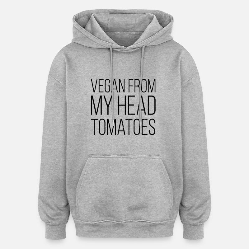 Vegan vegan végétalien - Sweat à capuche oversize unisexe - gris chiné