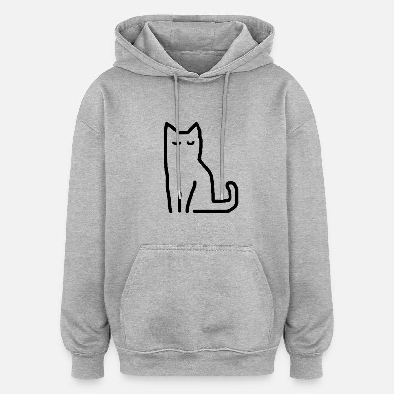 Cat Geschenkidee - Oversized Unisex Hoodie - Grau meliert