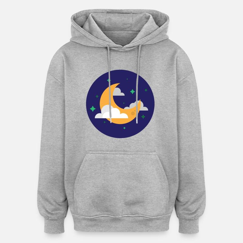 lune - Sweat à capuche oversize unisexe - gris chiné