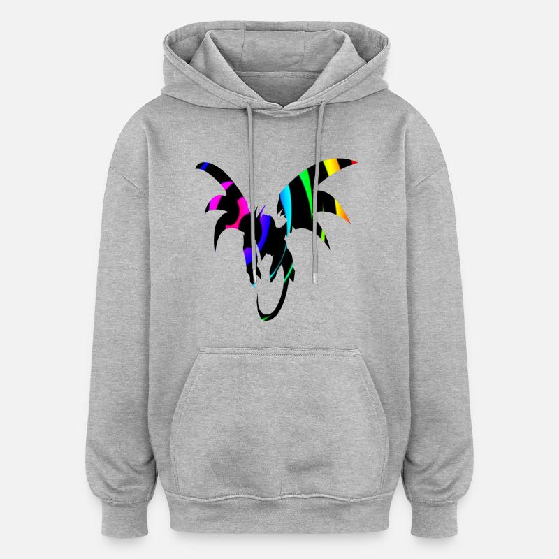 Drachenschleife Dragon Loop - Oversized Unisex Hoodie - Grau meliert