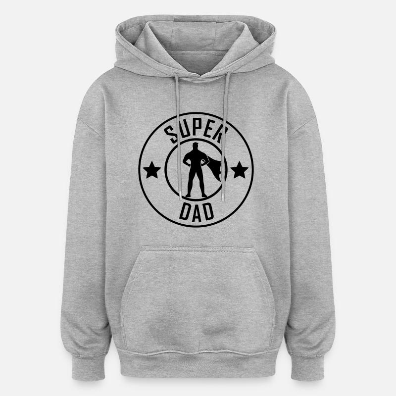 Super papa - Papa de l’année - Sweat à capuche oversize unisexe - gris chiné