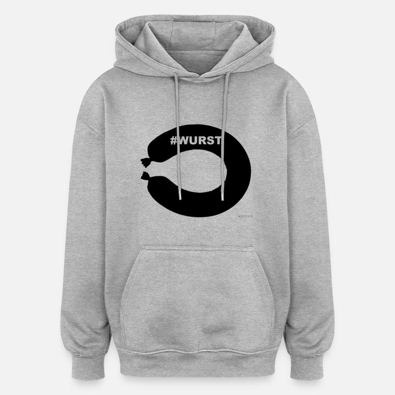Fleischwurst Geschenk Geschenkidee Idee - Oversized Unisex Hoodie - Grau meliert