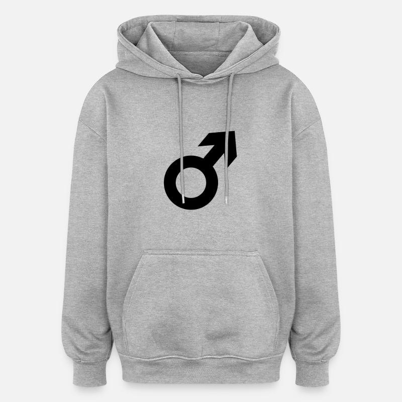 Symbole de Mars Masculinité - Sweat à capuche oversize unisexe - gris chiné