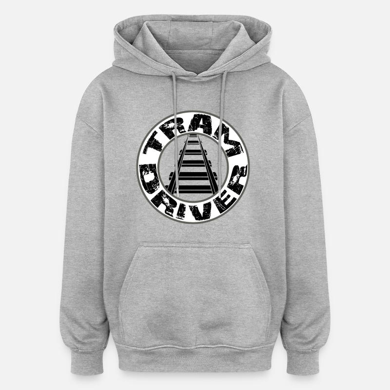 Logo Tram Driver Round - Sweat à capuche oversize unisexe - gris chiné
