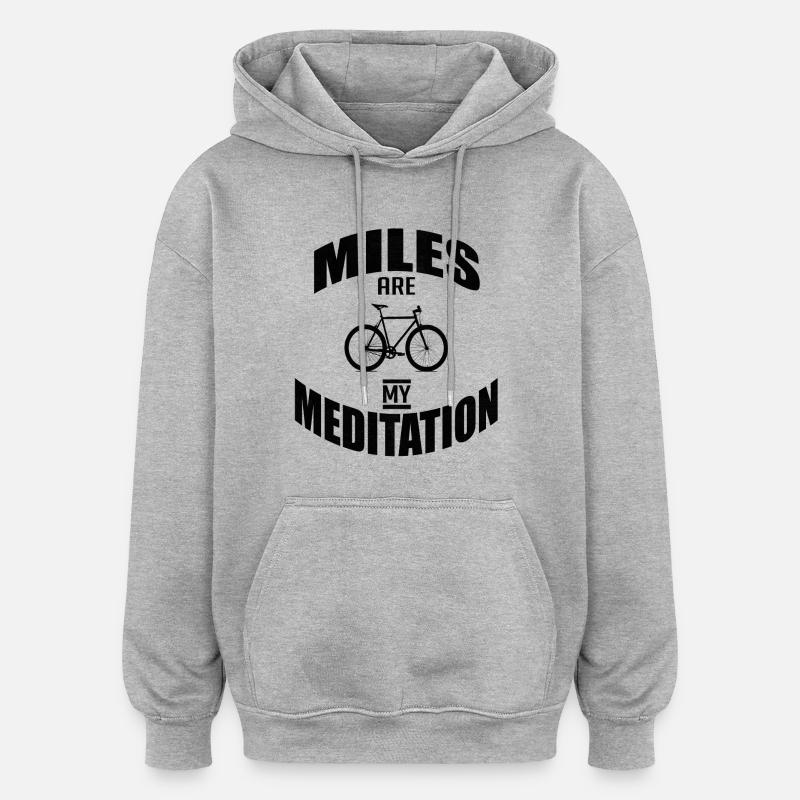 Proverbes de bicyclette disant Biking - Sweat à capuche oversize unisexe - gris chiné