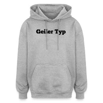 Geiler Typ - Oversized Unisex Hoodie - Grau meliert - Vorne - Noah (186cm)