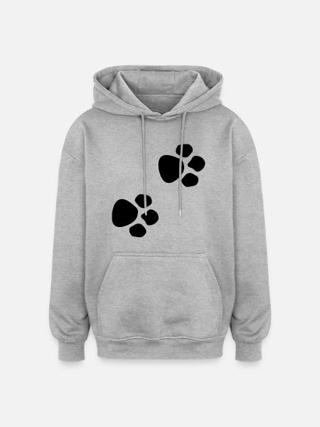 Paws - Oversized Unisex Hoodie - heather grey