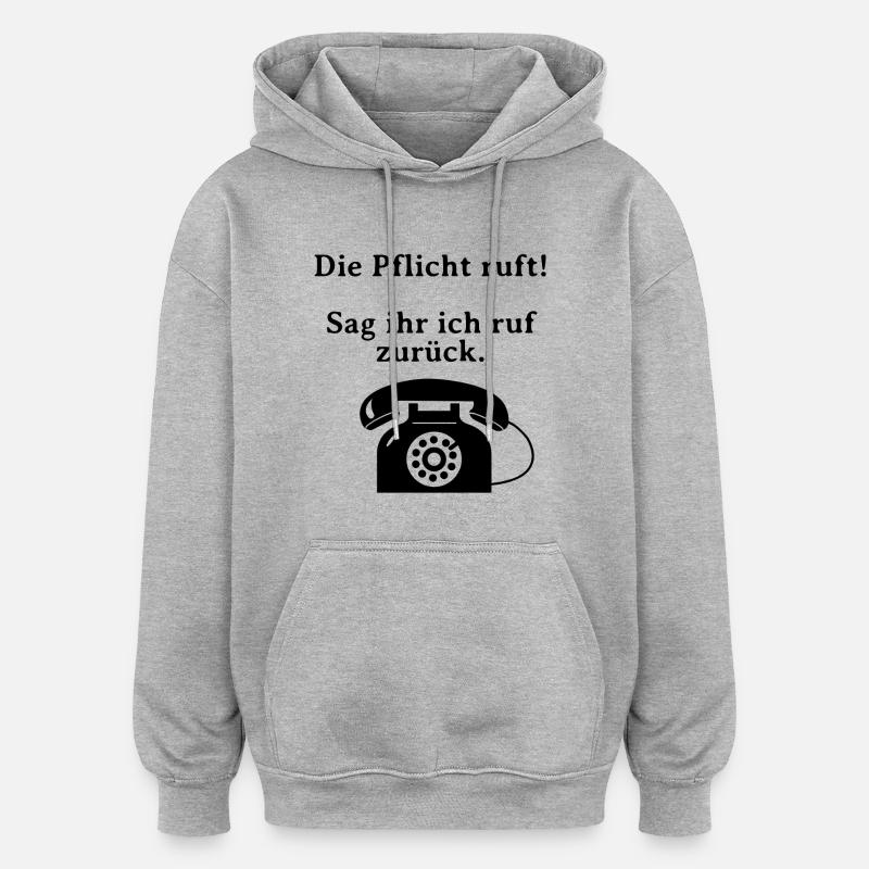 Appels de service. - Sweat à capuche oversize unisexe - gris chiné