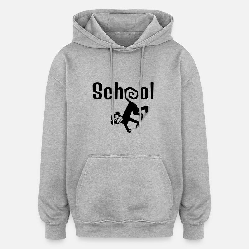 École - Sweat à capuche oversize unisexe - gris chiné