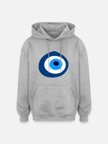 Turkish Eye Nazar - Oversized Unisex Hoodie - heather grey