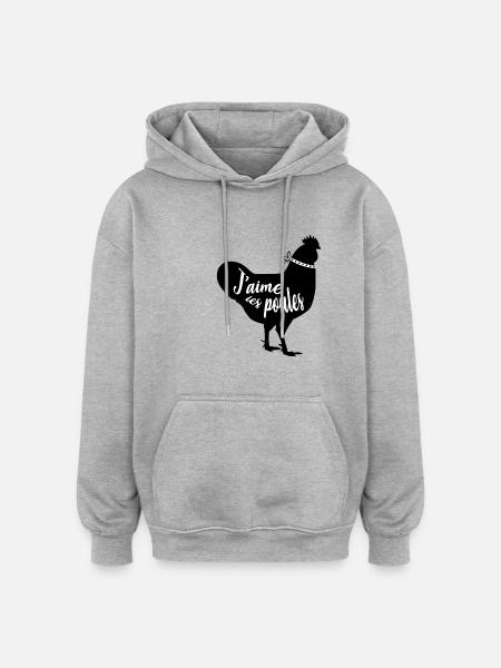 I like chickens - Oversized Unisex Hoodie - heather grey