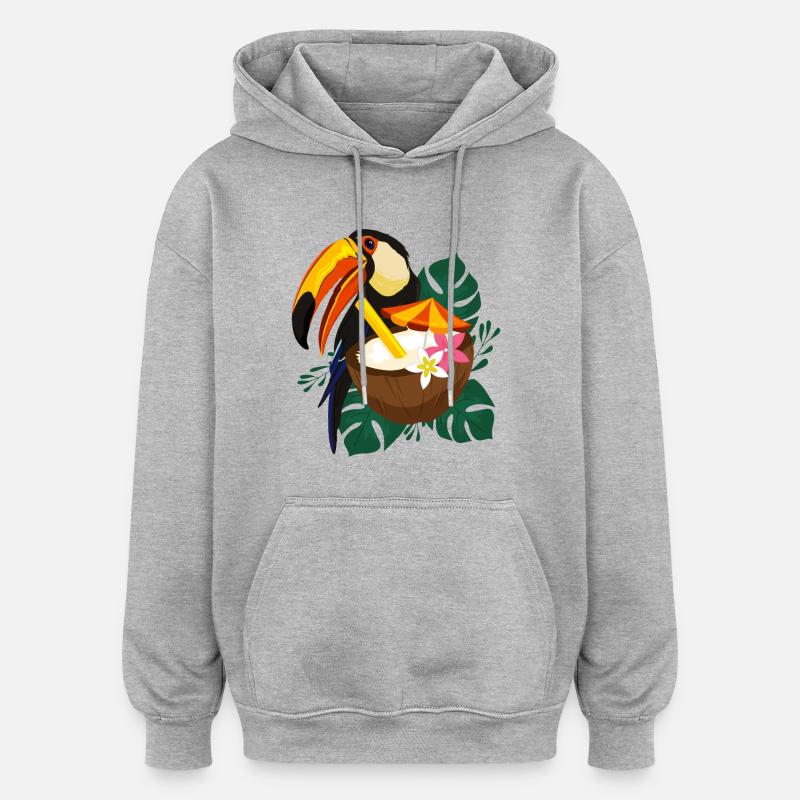 toucan - Sweat à capuche oversize unisexe - gris chiné