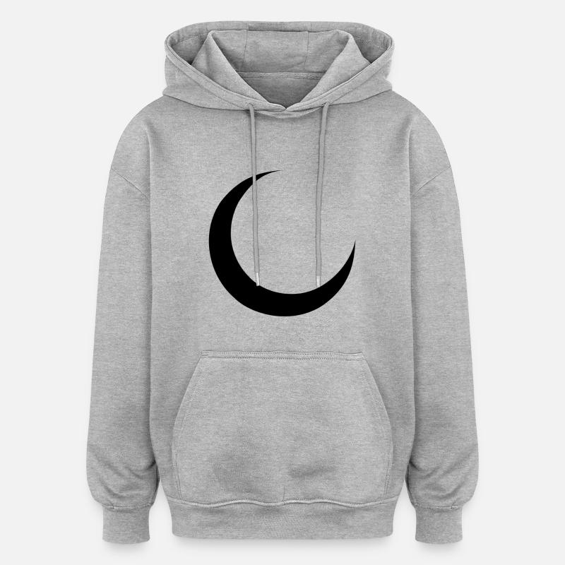 croissant - Sweat à capuche oversize unisexe - gris chiné