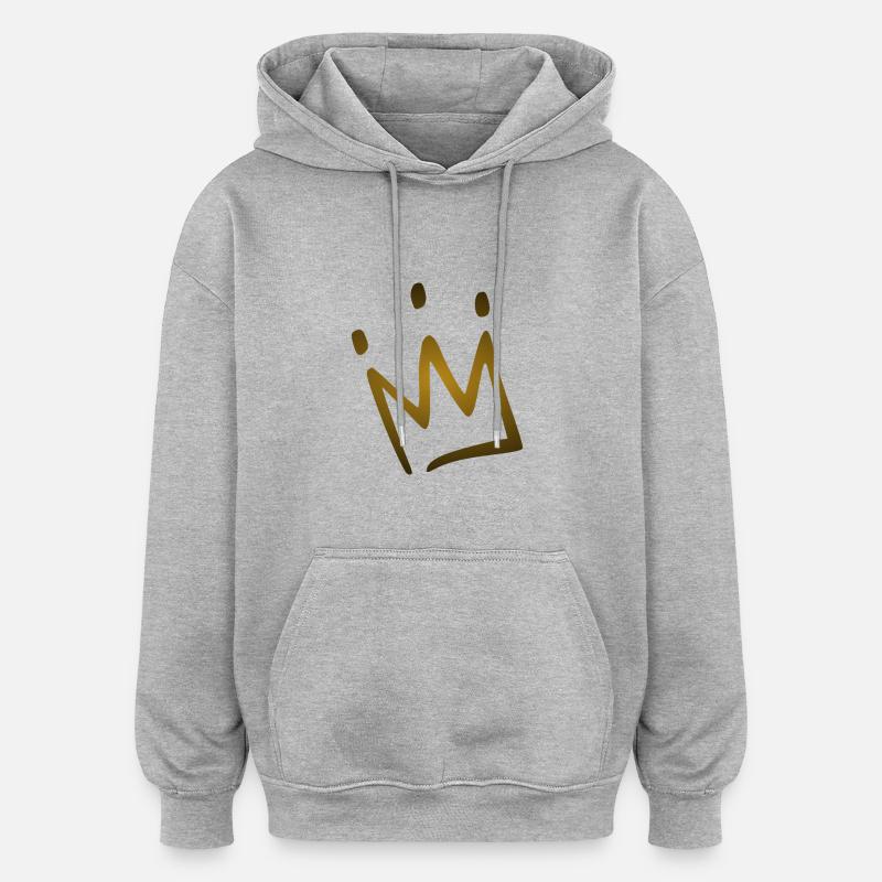 couronne - Sweat à capuche oversize unisexe - gris chiné