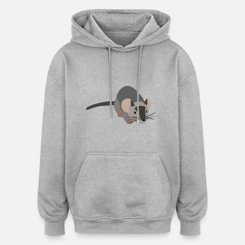 Souris grise - Sweat à capuche oversize unisexe - gris chiné
