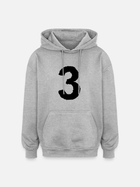 3 - Oversized Unisex Hoodie - heather grey